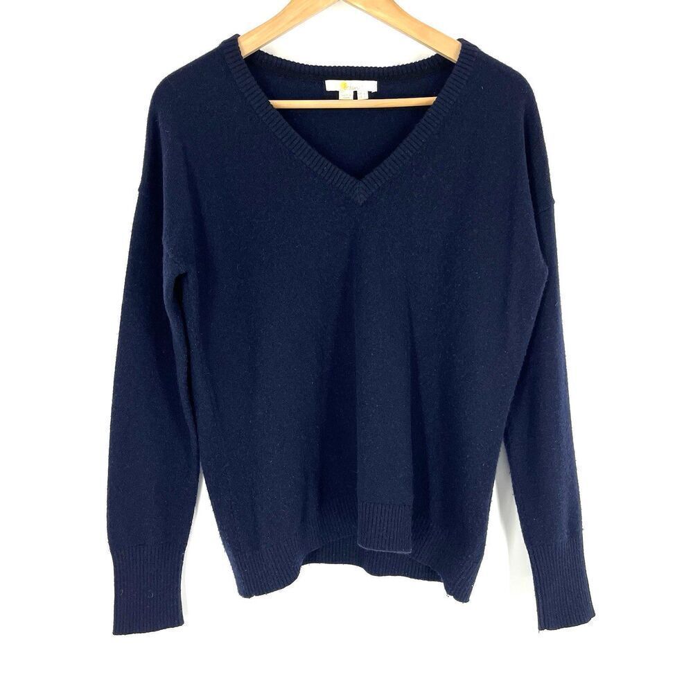 Boden Sweater Size 2 US 6 UK Womens Navy Blue Cashmere V Neck Knit Pullover